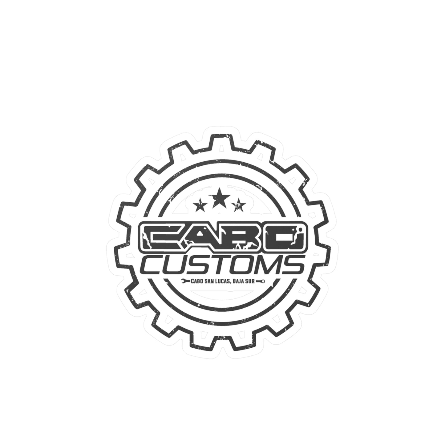 4" Cabo Customs Gear Vinyl Sticker